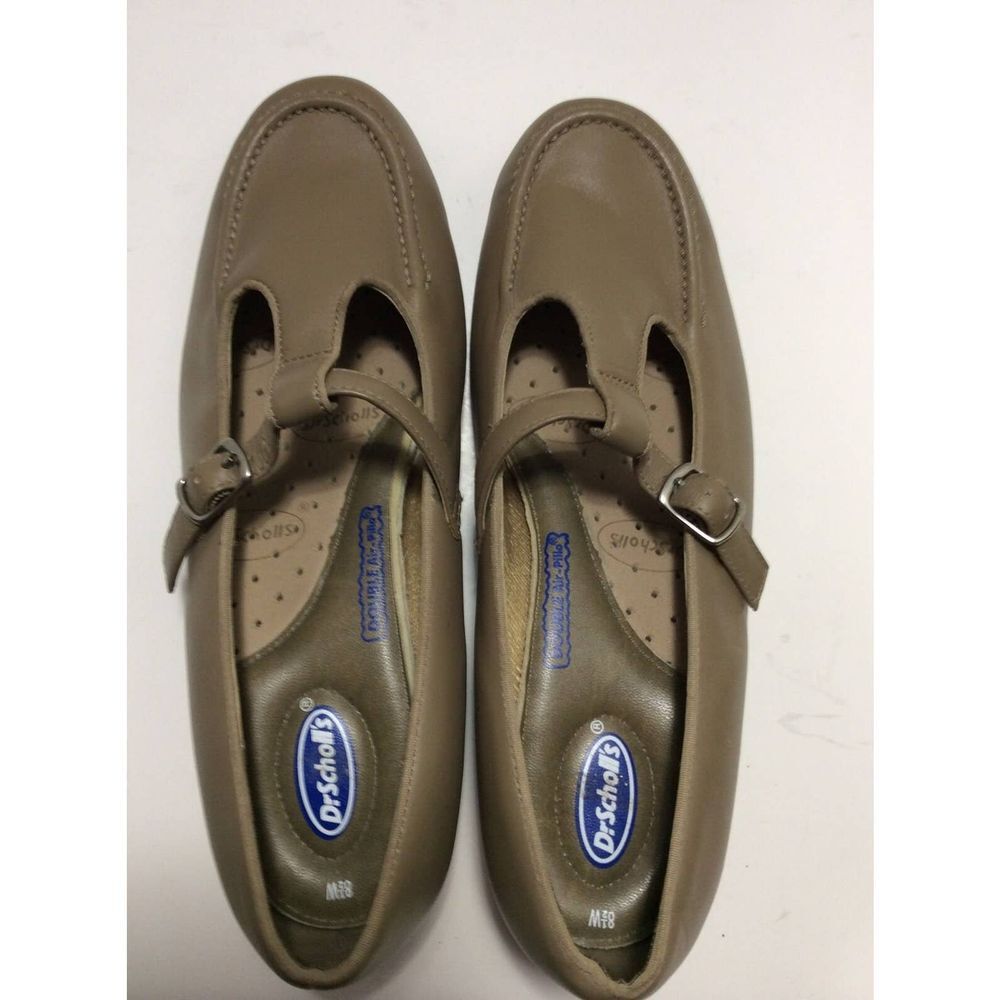 Dr Scholls Shoes Leather Pumps Comfort Size 8.5 W Double Air Pillo Olive Flats - Picture 5 of 11